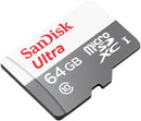 SanDisk Ultra 64GB Class 10 Micro SD SDXC UHS-I Memory Card up to 100MB/s (SDSQUNR-064G-GN3MN)