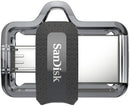 SanDisk 128GB Ultra Dual Drive m3.0 for Android Devices and Computers - microUSB, USB 3.0 - SDDD3-128G-G46, Black